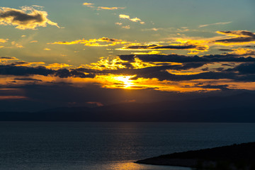 Fototapeta premium sunset over the ocean