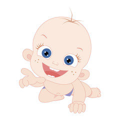 Suckling. Kid. Vector illustration isolated on white background.