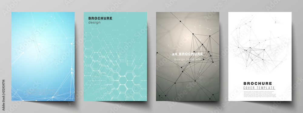 Wall mural the vector layout of a4 format cover mockups design templates for brochure, flyer, report. technolog