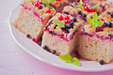 tasty summer fruits yeast cake