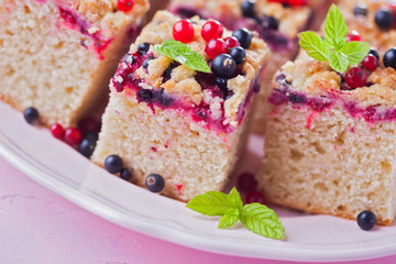 tasty summer fruits yeast cake
