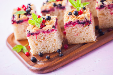 tasty summer fruits yeast cake