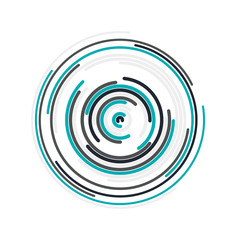 Bright blue color abstract background in minimalist style made from colorful circles. Business concept for cover decoration of brochure, flyer or report.