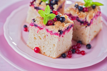 tasty summer fruits yeast cake