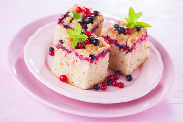 tasty summer fruits yeast cake