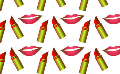 vector drawing cosmetics pattern for lips..