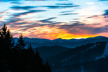 Clouds at the sunset