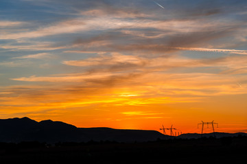 sunset in the mountains