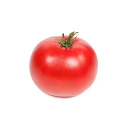 Red ripe tomato isolated on white background