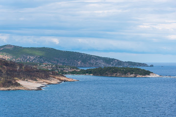 view of the sea and mountains