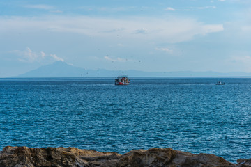 Landscape at the sea in Greece 