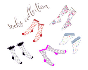 vector design,colorful socks collection
