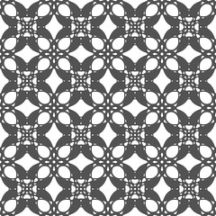 Seamless abstract flowers patterns. Black and white vector background. Geometrical floral ornament.