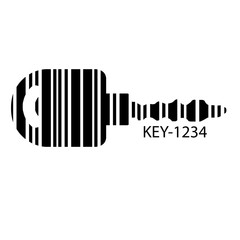 Barcode set the shape to the key, concept of successful in business.