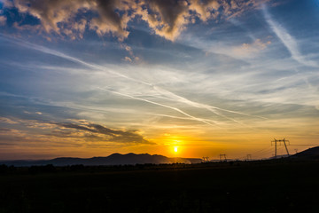 sunset in the mountains