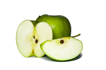 green apple isolated on white background. food, healthy