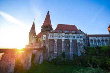 Old medieval Corvinesti Castle, Romania