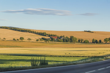 Fototapeta premium Blick RIchtung Mechelgrün im Vogtland