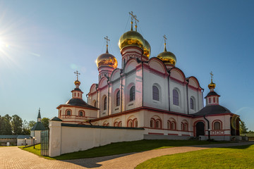 Fototapeta na wymiar Valdaisky Iversky Svyatoozersky Bogoroditsky Monastery is situated in Novgorod region, district of Valdai