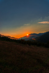 Sunset at the autumn