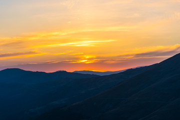 Landscape at the sunset