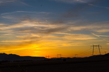 Landscape at the sunset