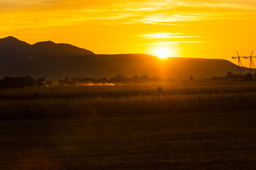 Landscape at the sunset