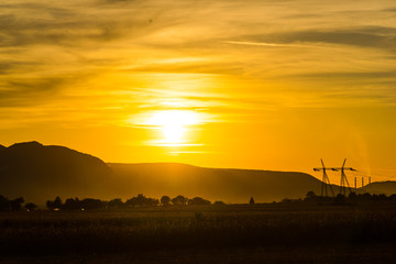 Landscape at the sunset