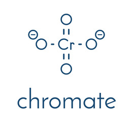 Chromate anion, chemical structure. Skeletal formula.