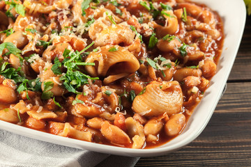Pasta e fagioli - pasta with beans and parmesan