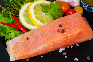 Salted salmon fillet