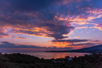 Sea landscape at sunset