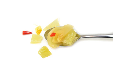 Pickled vegetables, Chinese style, on white background - isolated