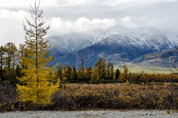 Lake and mountains of Siberia
