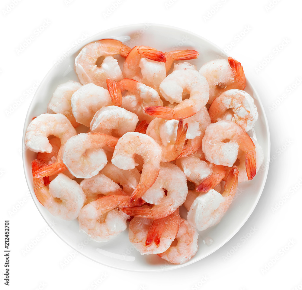 Canvas Prints plate of frozen prawns