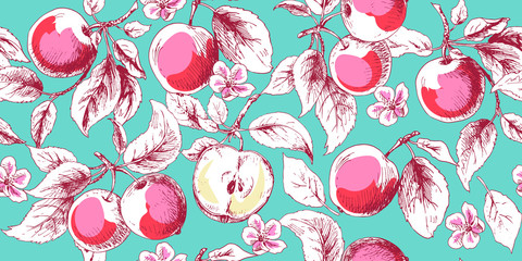 Seamless pattern with apples
