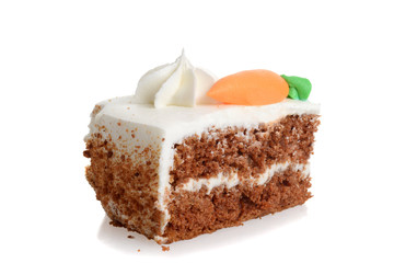 slice of carrot cake with frosting