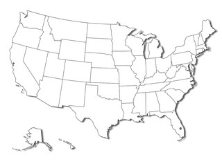 United States of America map - obrazy, fototapety, plakaty
