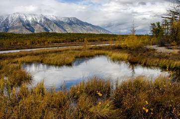 Lake and mountains of Siberia