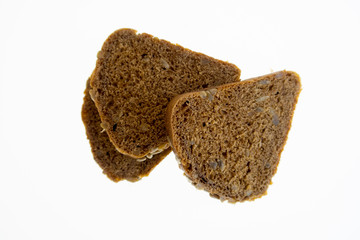  black bread on white background