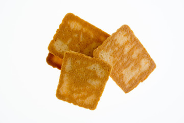 tasty homemade cookies on white background