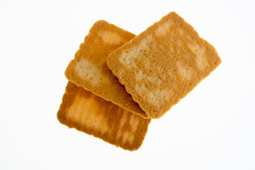 tasty homemade cookies on white background
