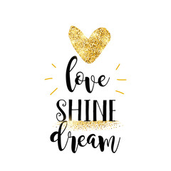 Lettering with heart on white background. Inspiration quote vector illustration card