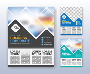 Modern business annual report template. Multipurpose flyter background. 8.5 x 11 inches print media.