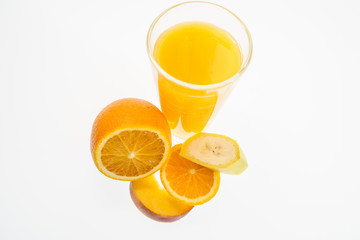 bright colorful fruits on a white background