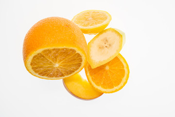 bright colorful fruits on a white background