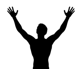Man Arms Raised Silhouette