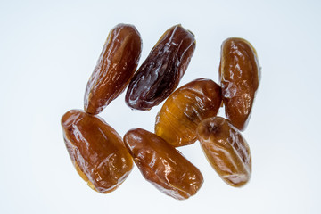 bright colorful dried fruits on a white background