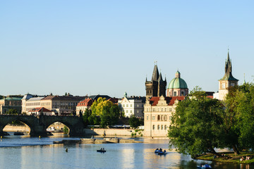 Fototapeta na wymiar Charles Bridge and Old Town in Prague