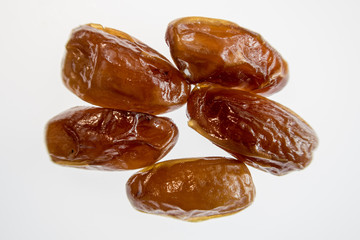 bright colorful dried fruits on a white background